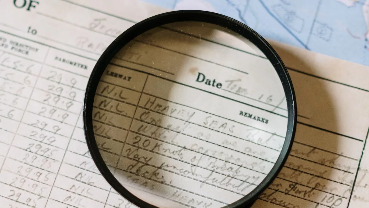Every line traces to an original document, which is the only way a result about a named person can be checked.