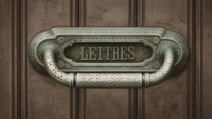 A brass nameplate on a door